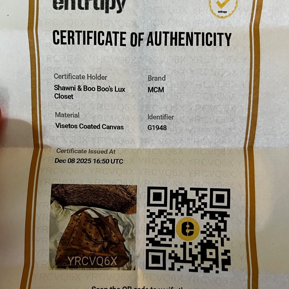 MCM Visetos Bucket Bag Cognac Drawstring EUC - image 8